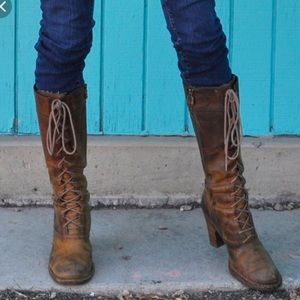 frye lace up boots tall